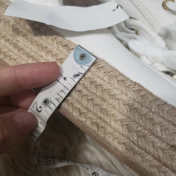H&M women's white canvas platform espadrilles size 8 nwt - Picture 2 of 6